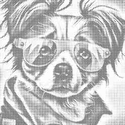 Mal med Prikker - Hund med solbriller