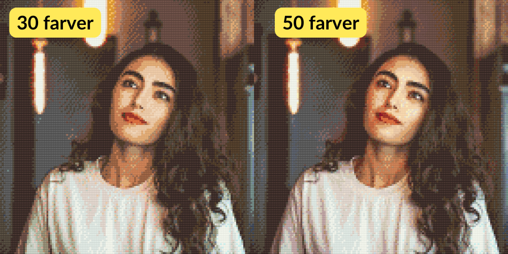 30 eller 50 farver til dit Diamond Paint-billede – Hvad skal du vælge?