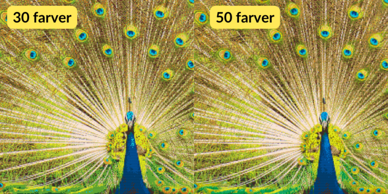 30 eller 50 farver til dit Diamond Paint-billede – Hvad skal du vælge?