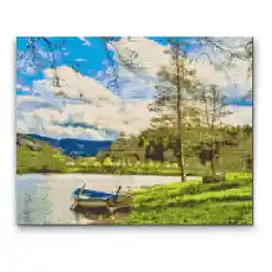 Smuk bjergsø - Premium diamond art